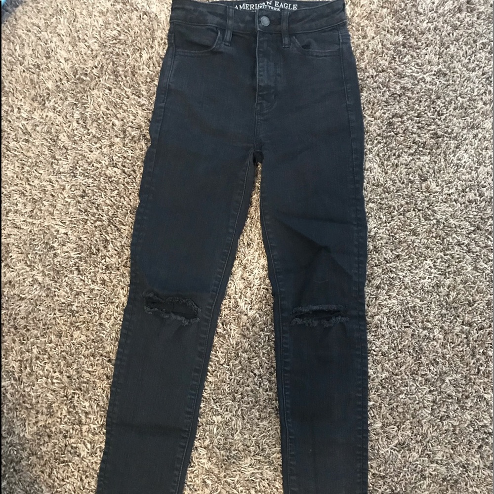 American Eagle Black Ripped Jeans